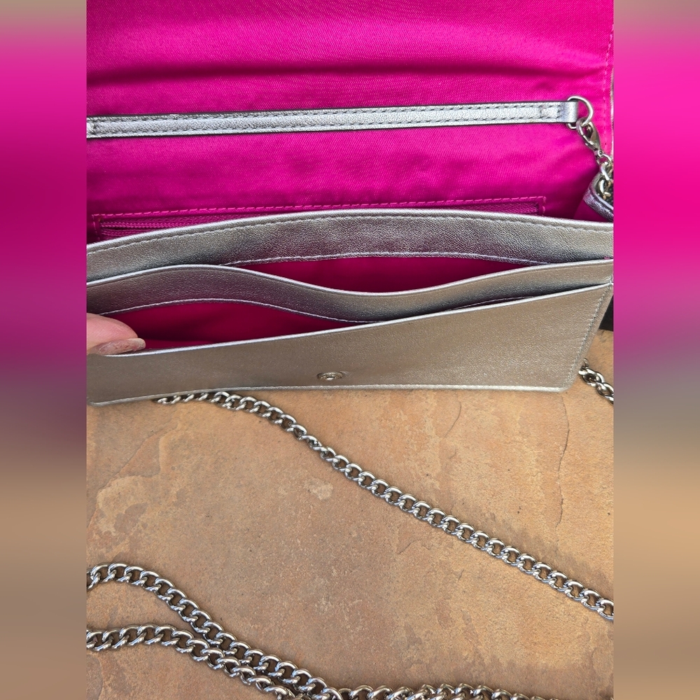 Coach Pink and Silver Vintage 2009 Wallet With Shoulder Strap - Picture 7 of 12